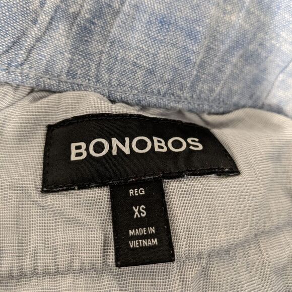 BONOBOS Heather Blue Linen Blend High Rise Tapered Leg Pants XS - Picture 8 of 10